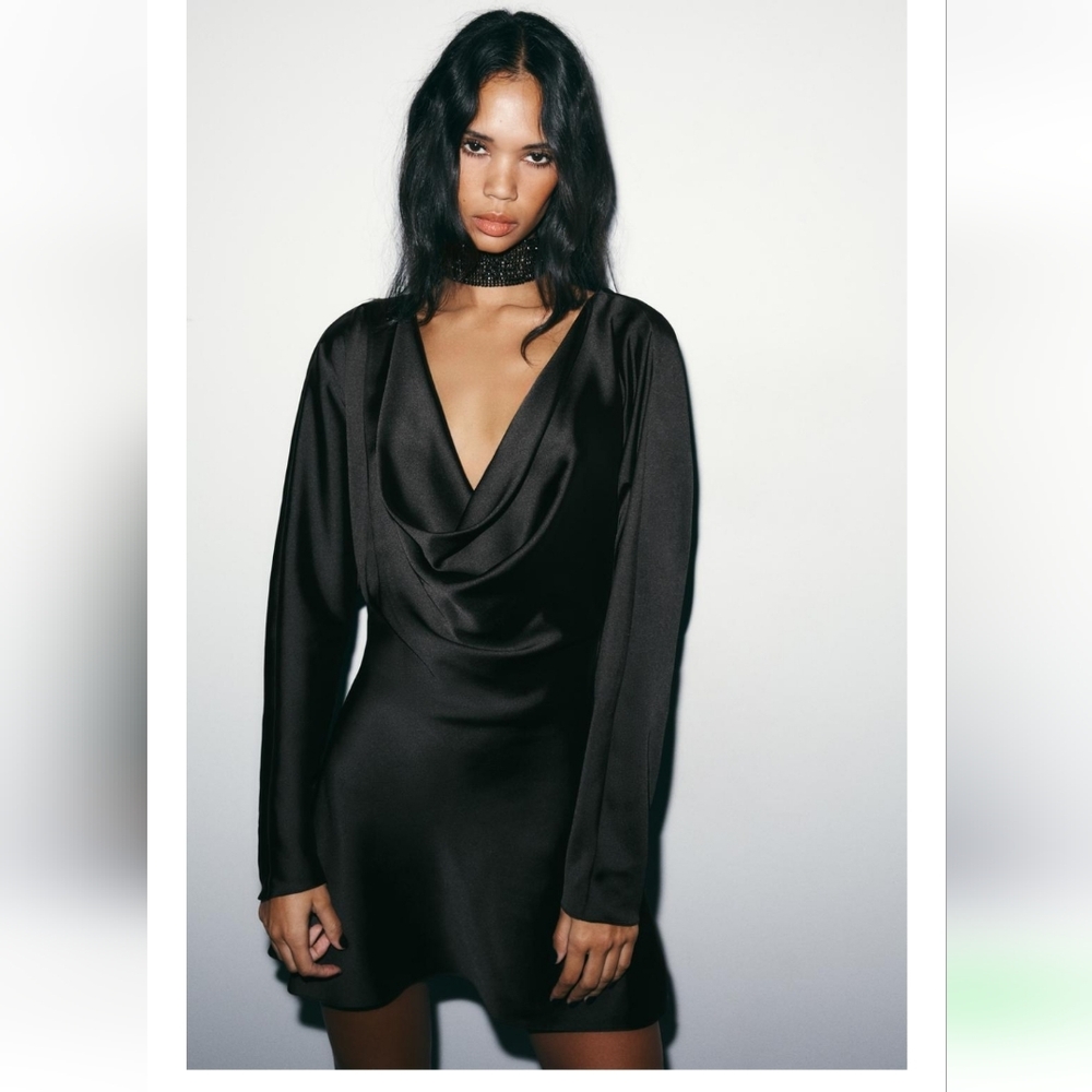 Elegant Black Draped Dress